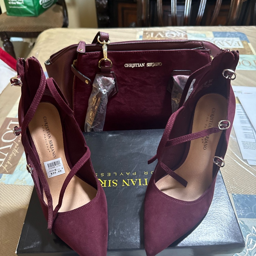 Christian Siriano Burgundy Heels
